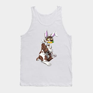 Bobtail BunnyCat: Chocolate Bicolor Tabby (White) Tank Top